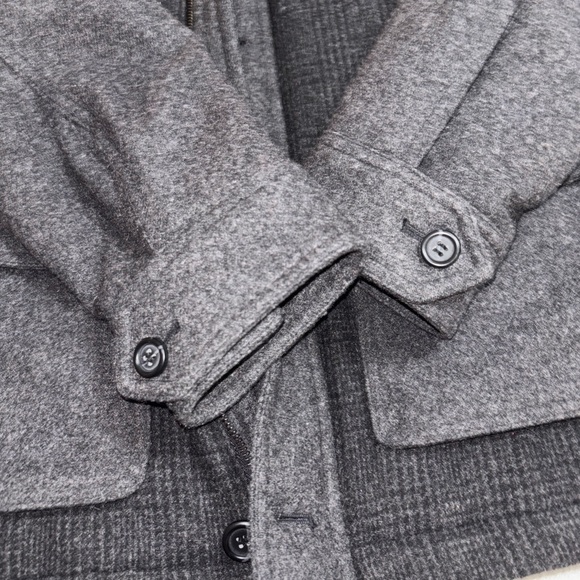 MURANO MEN'S CHARCOAL GRAY WOOL BLEND MILITARY STYLE‎ JACKET Puffer Lining SZL - Picture 8 of 16